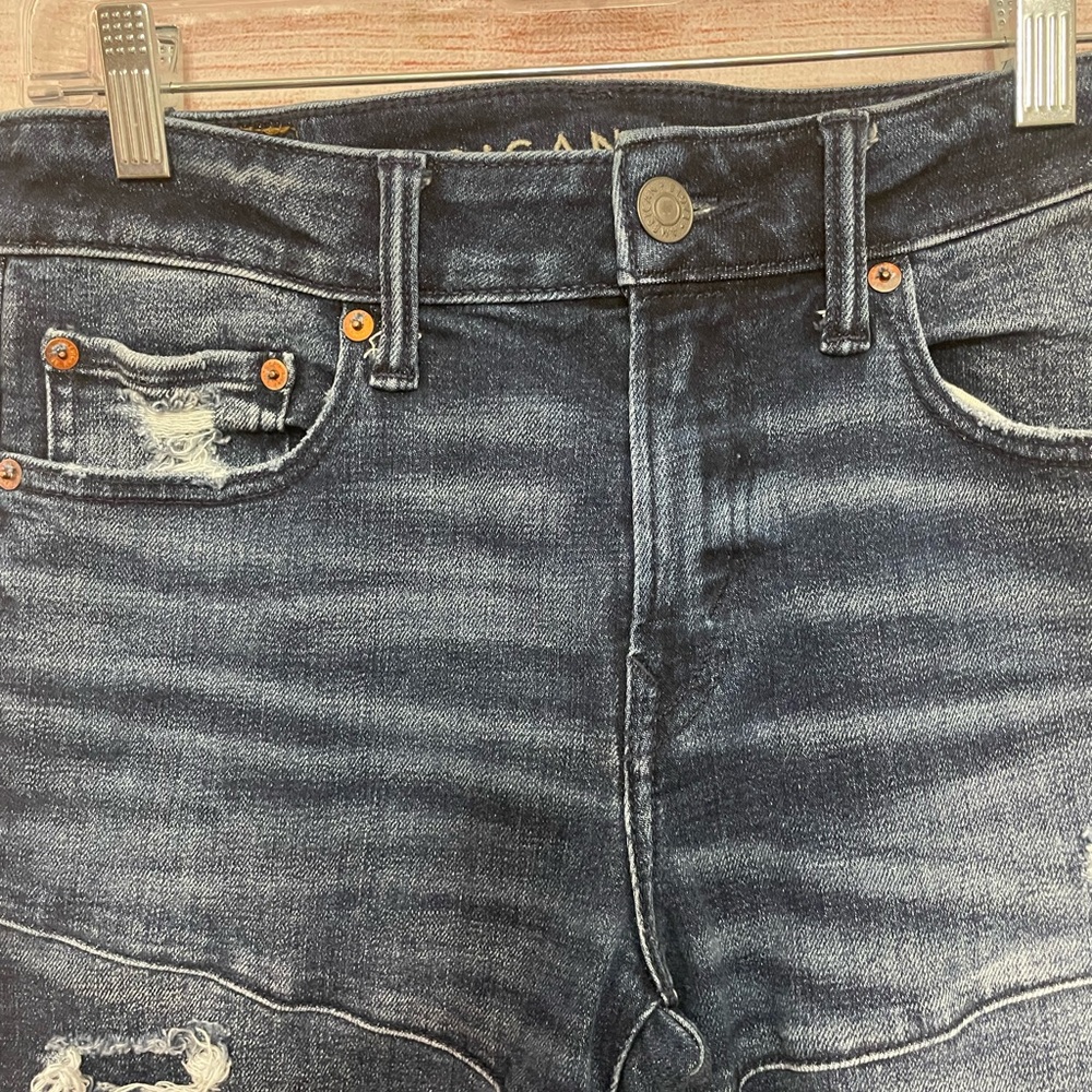 American Eagle Men’s Airflex Distressed Skinny Jean Pintuck Knees Size 30 x 32 - Picture 3 of 6